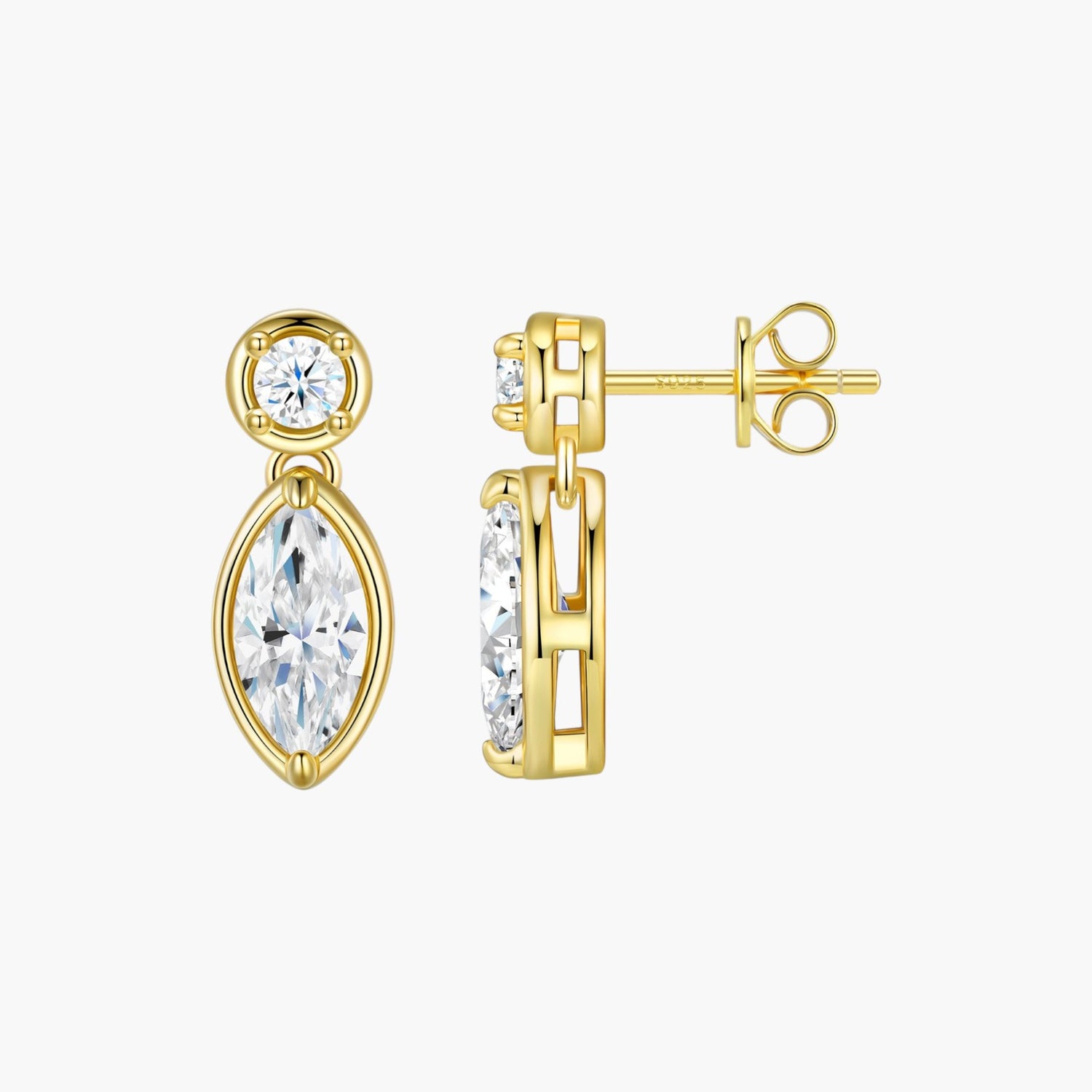 Brincos em Prata 925 com Moissanite