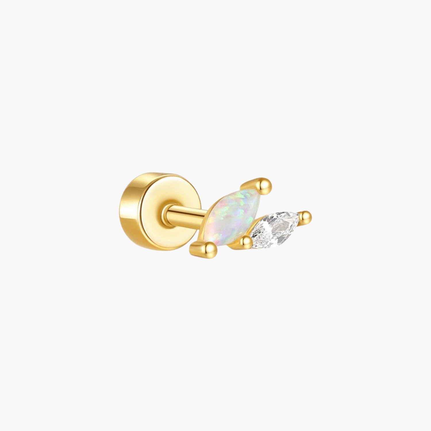 Piercing de Orelha em Prata 925 com Zircónias