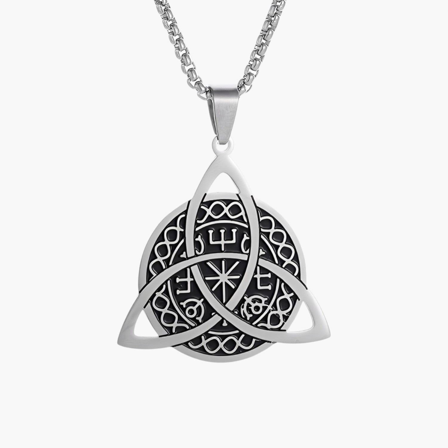 Colar Amuleto Triquetra Celta em Aço Inoxidável