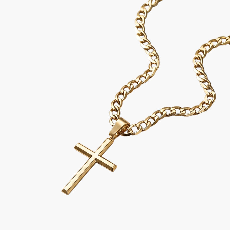Colar Cruz Minimalista em Aço Inoxidável