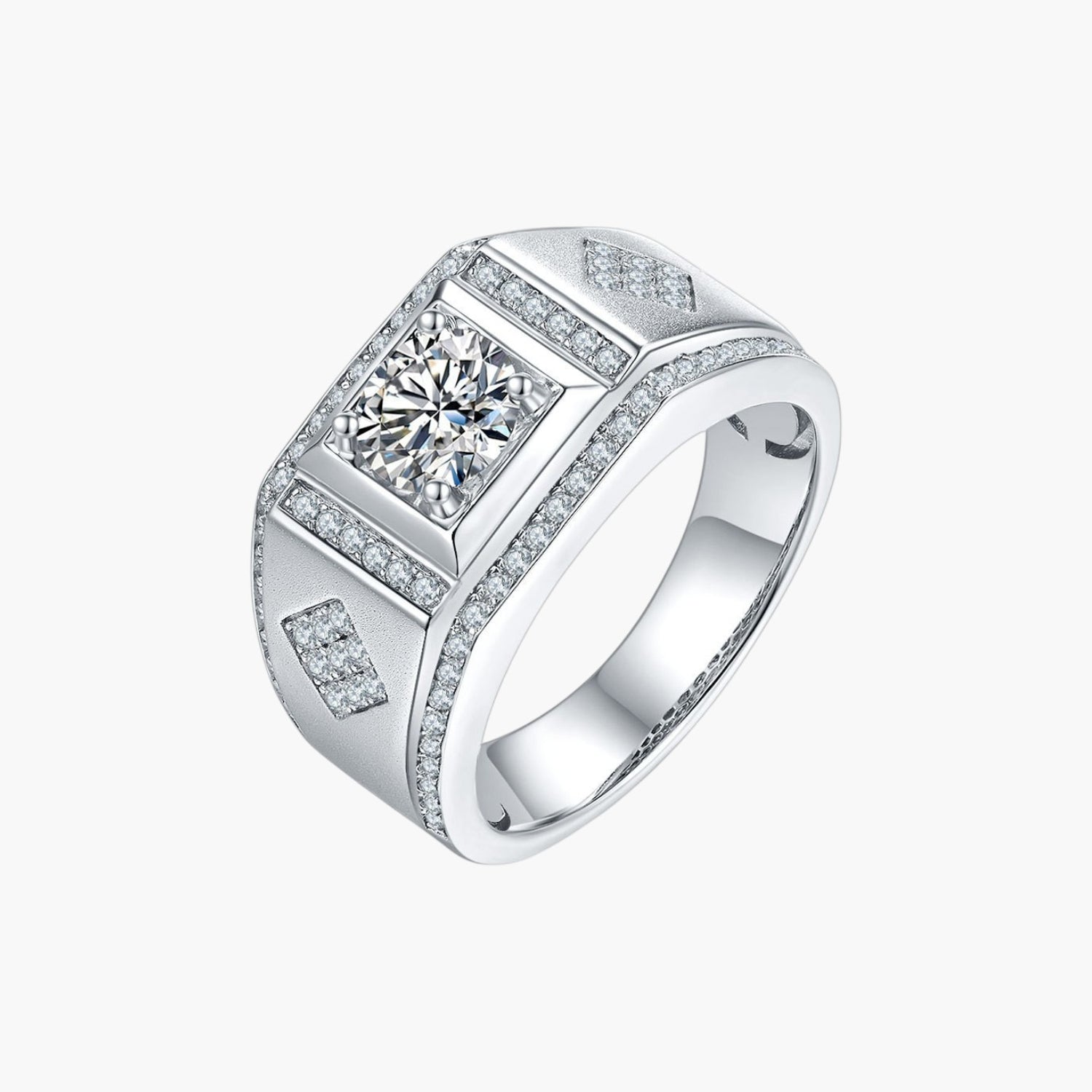 Anel Imperial Monaco em Prata de Lei 925 com Moissanite