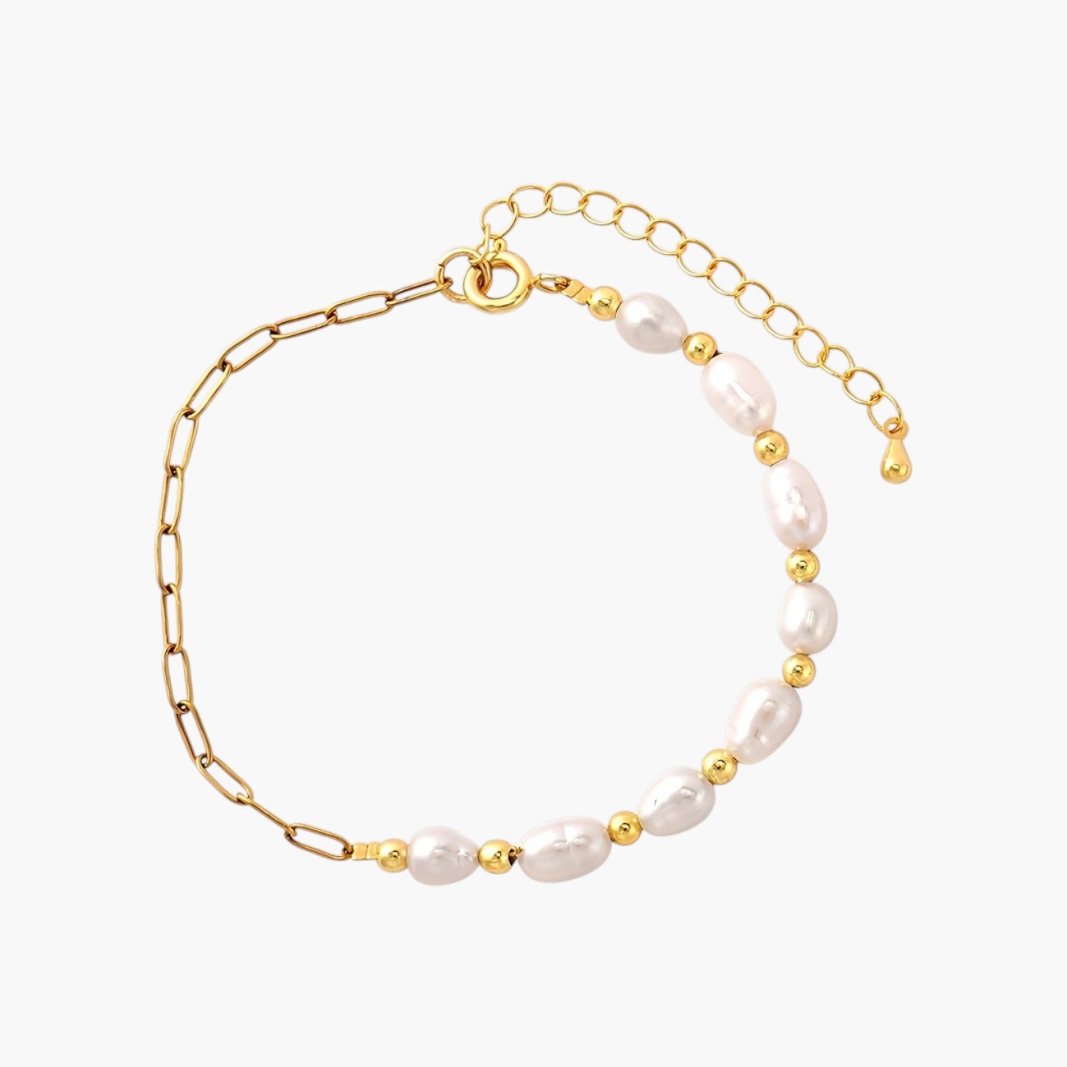 Pulseira com Pérolas em Aço Inoxidável