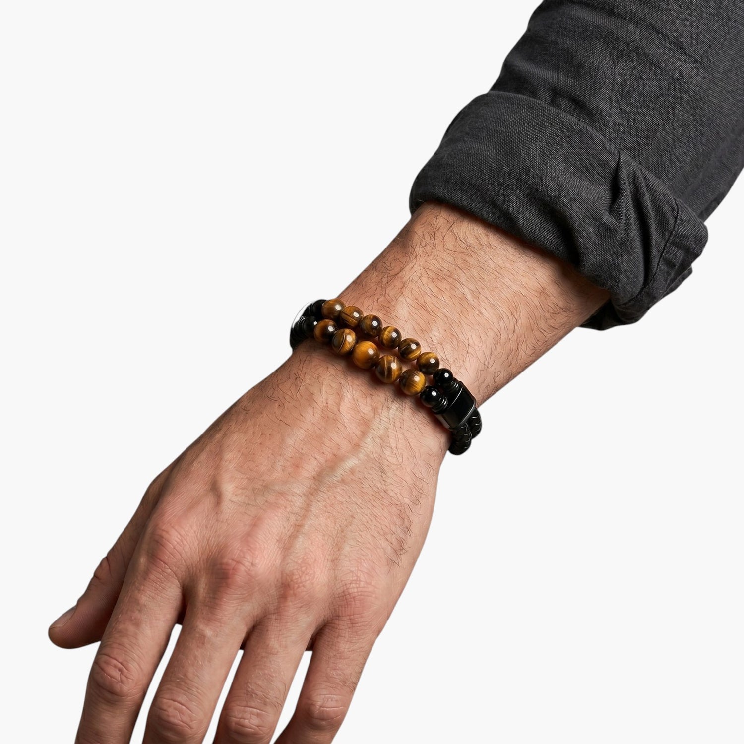 Pulseira de Couro e Pedra Natural