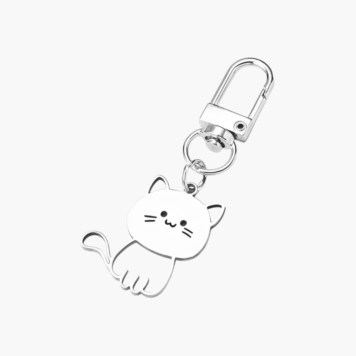 Porta-chaves Gatinho em Aço Inoxidável