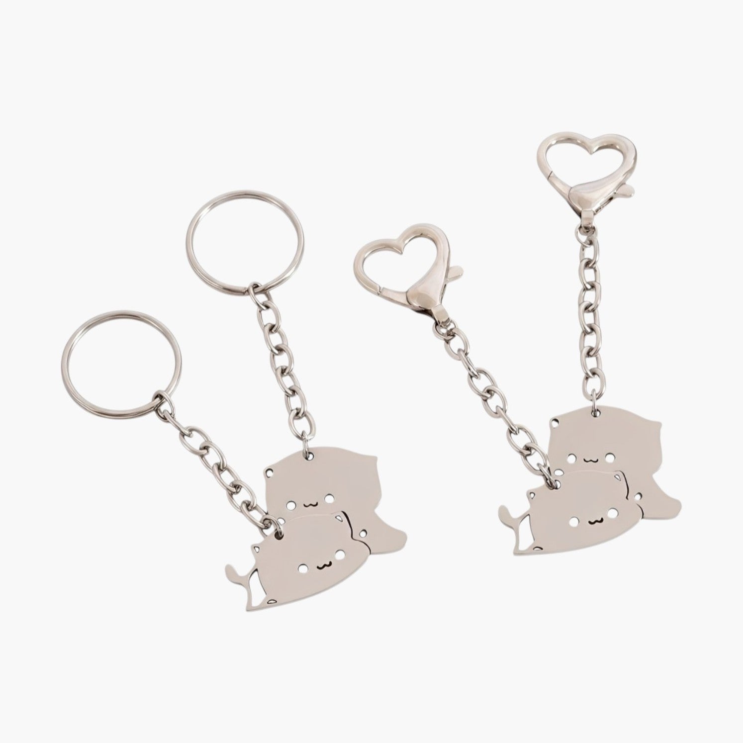 Porta-chaves Gatinho em Aço Inoxidável