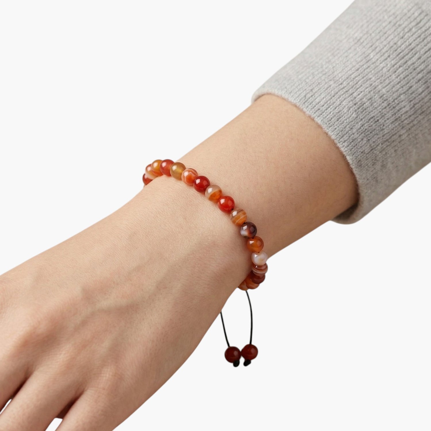Pulseira Ajustável com Contas de Pedra Natural