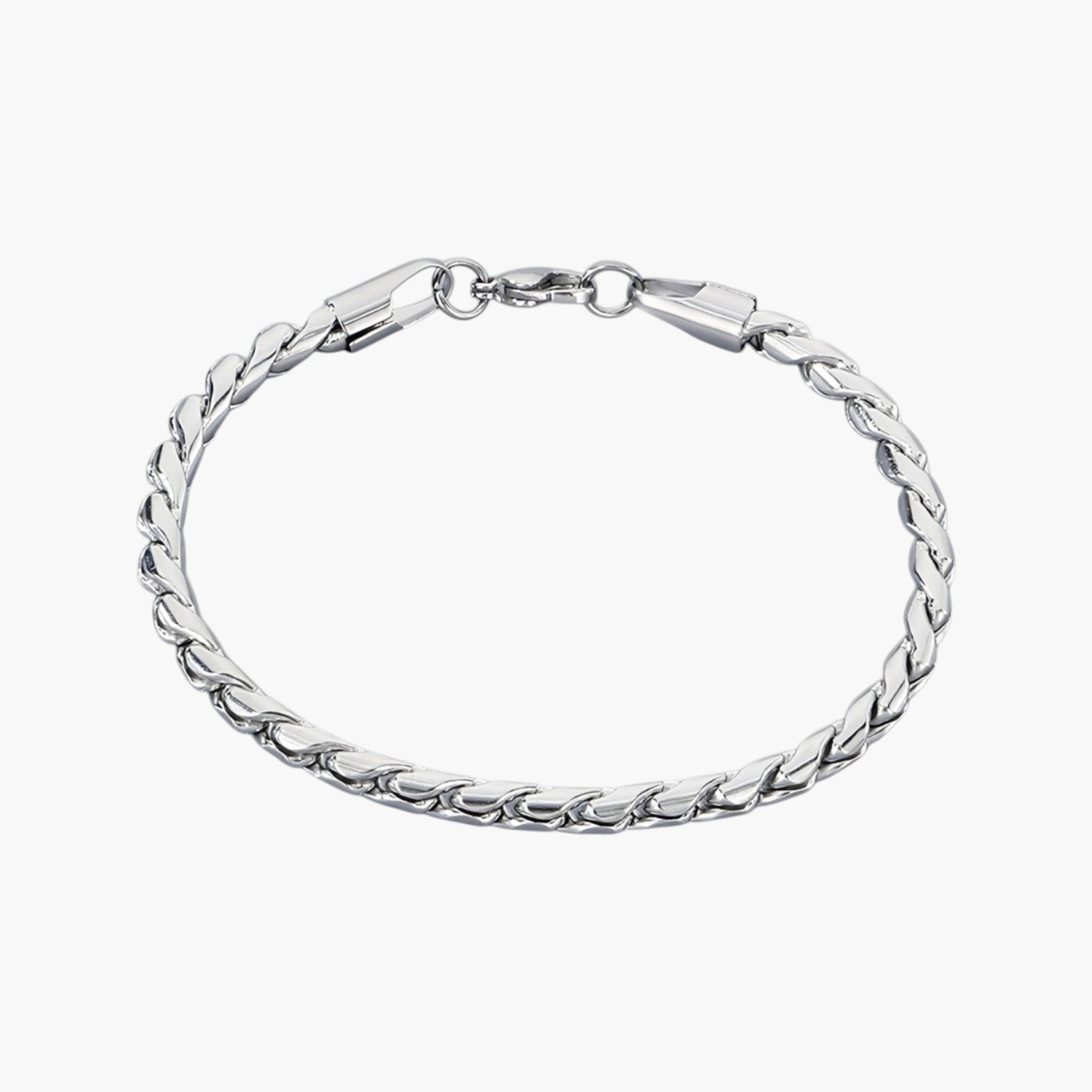 Pulseira Corrente Torcida em Aço Inoxidável