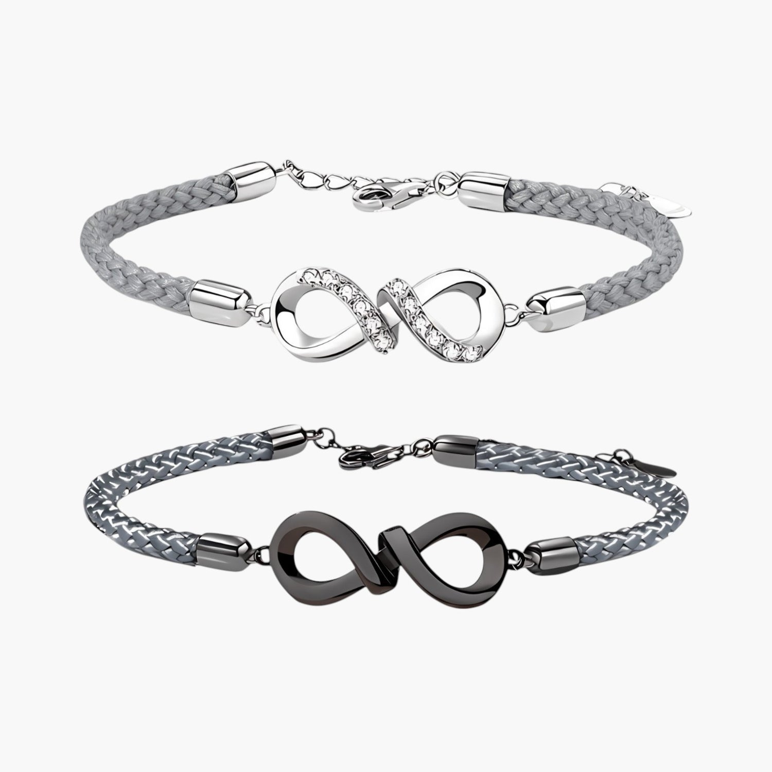 Pulseira de Casal Infinito em Prata de Lei 925