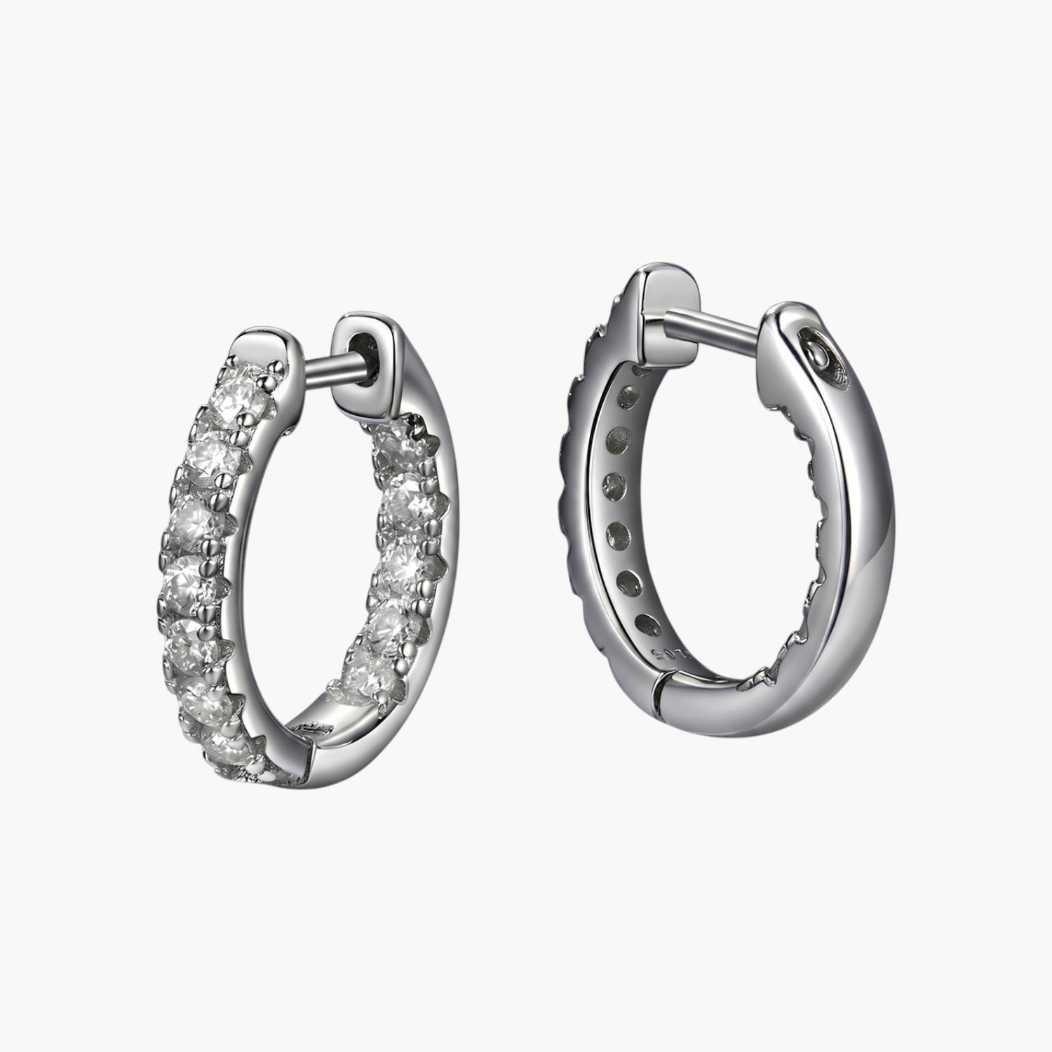 Brincos de Argola em Prata de Lei 925 com Moissanite