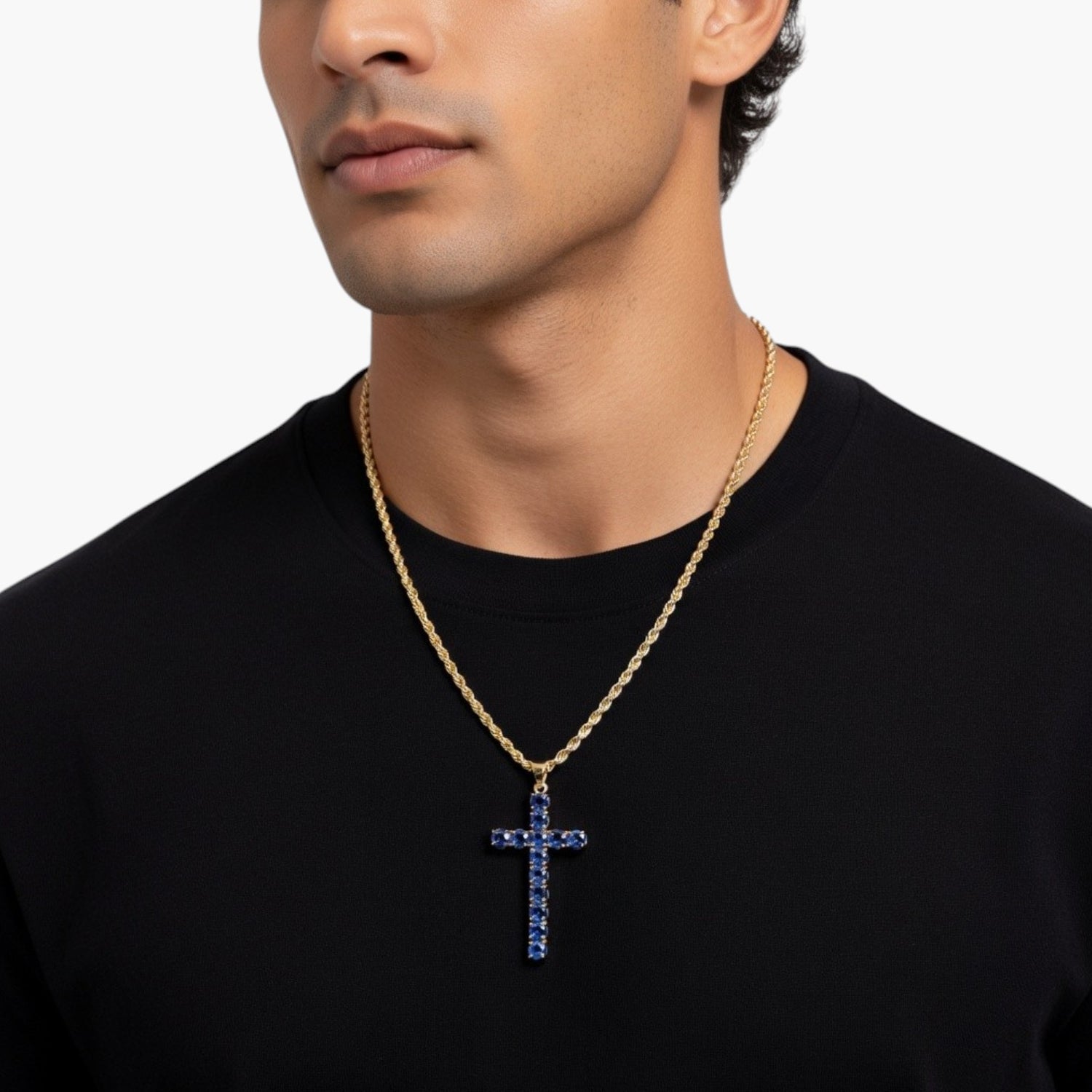 Colar Cruz com Zircónias