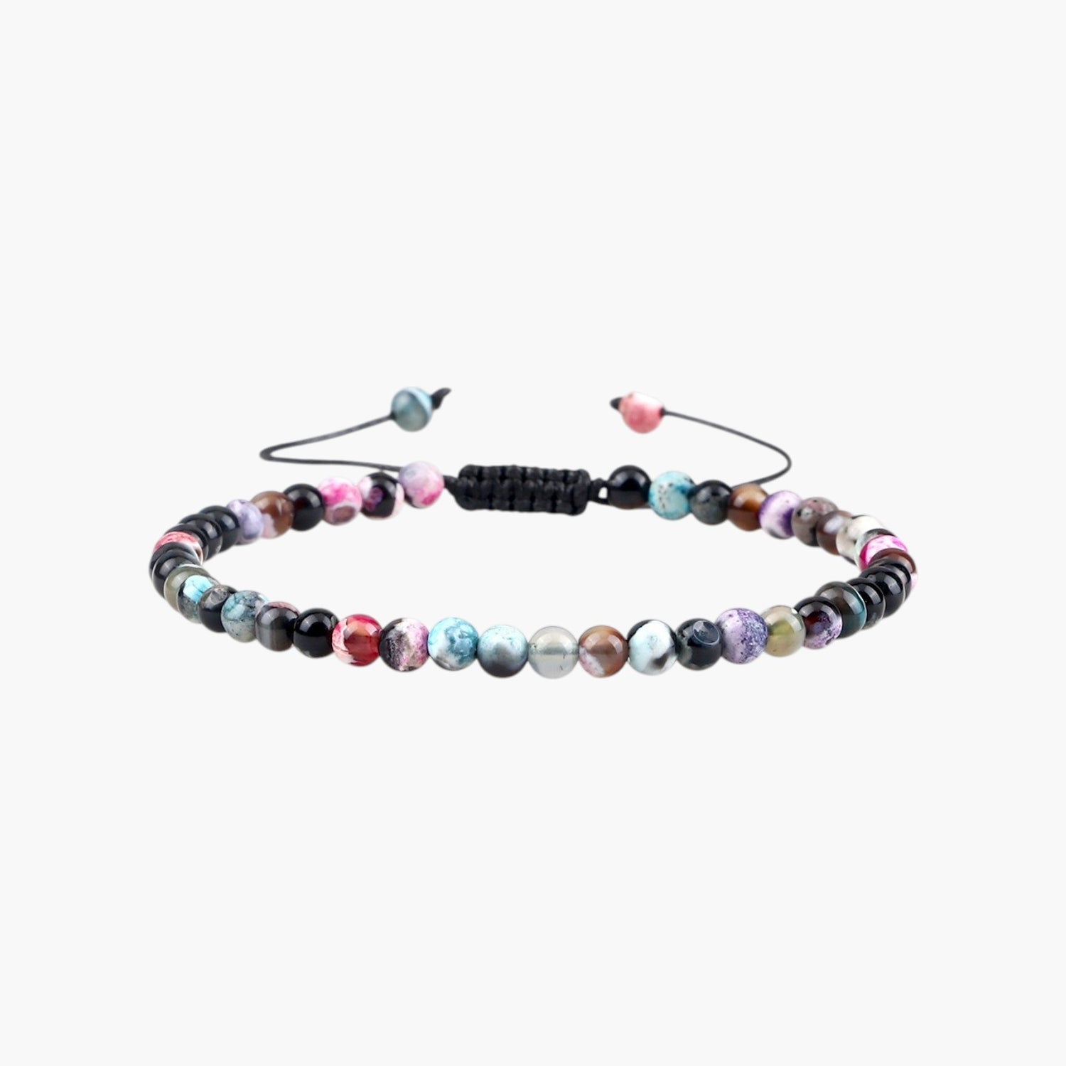 Pulseira Ajustável com Contas de Pedra Natural