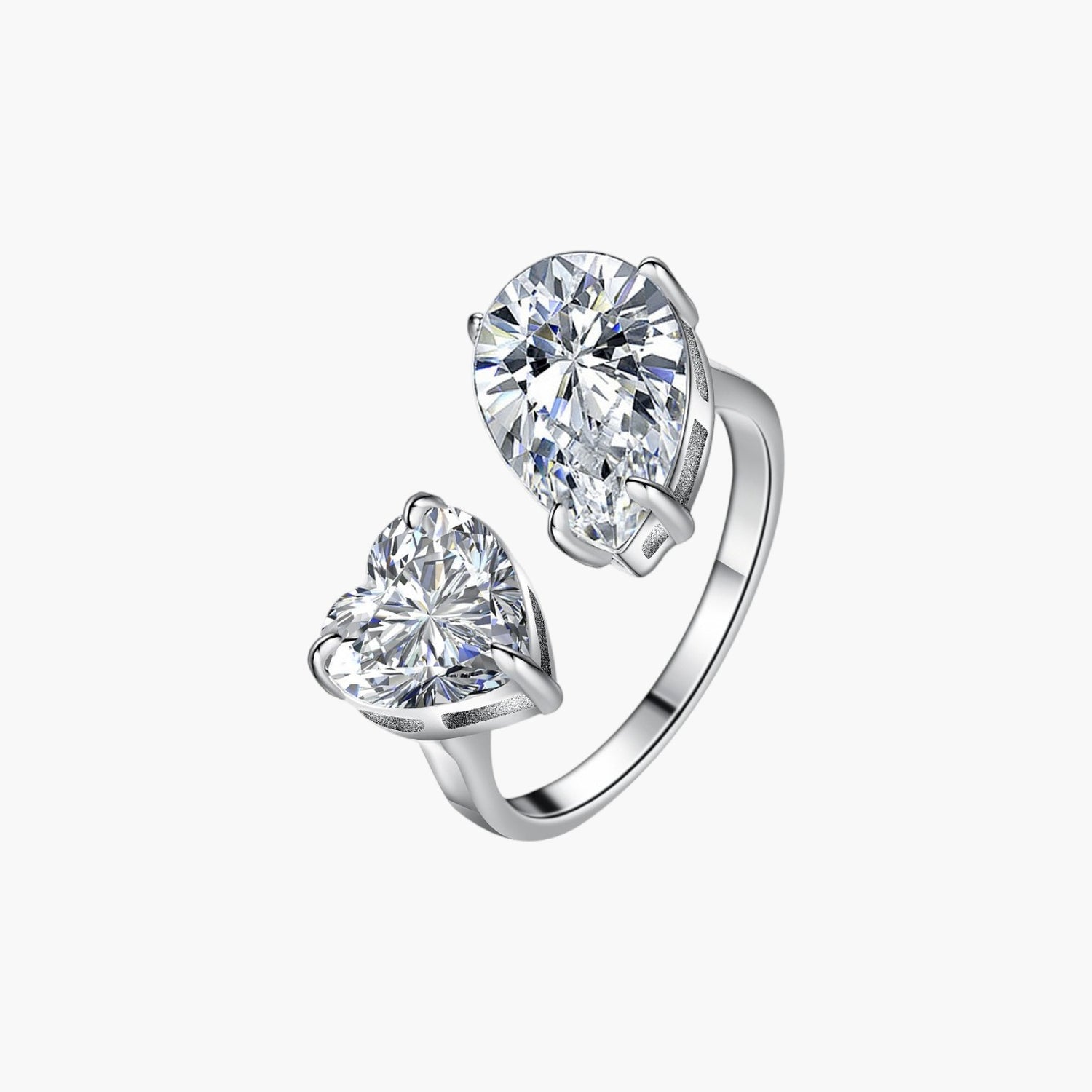 Anel Infinity Duo em Prata de Lei 925 com Moissanite