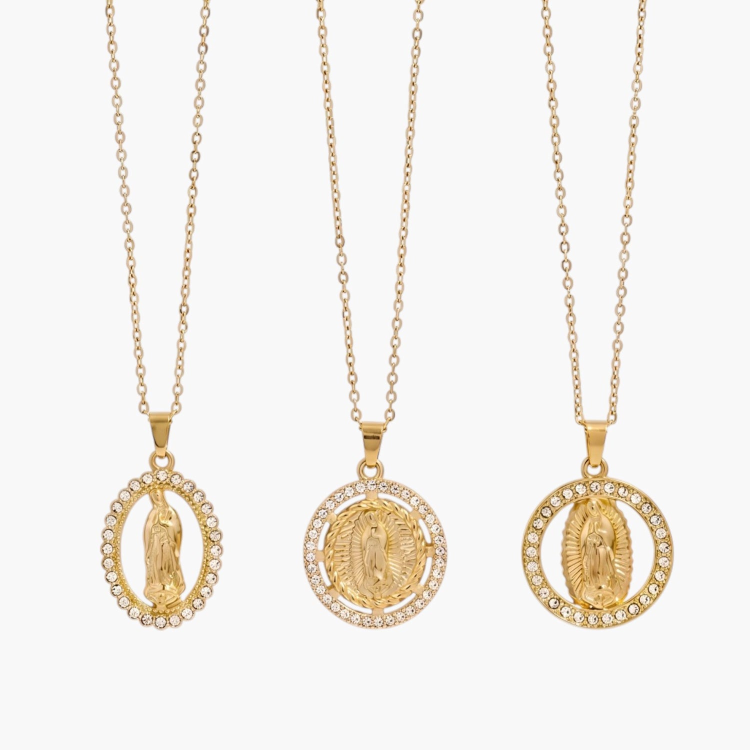 Colar Medalha Nossa Senhora em Aço Inoxidável