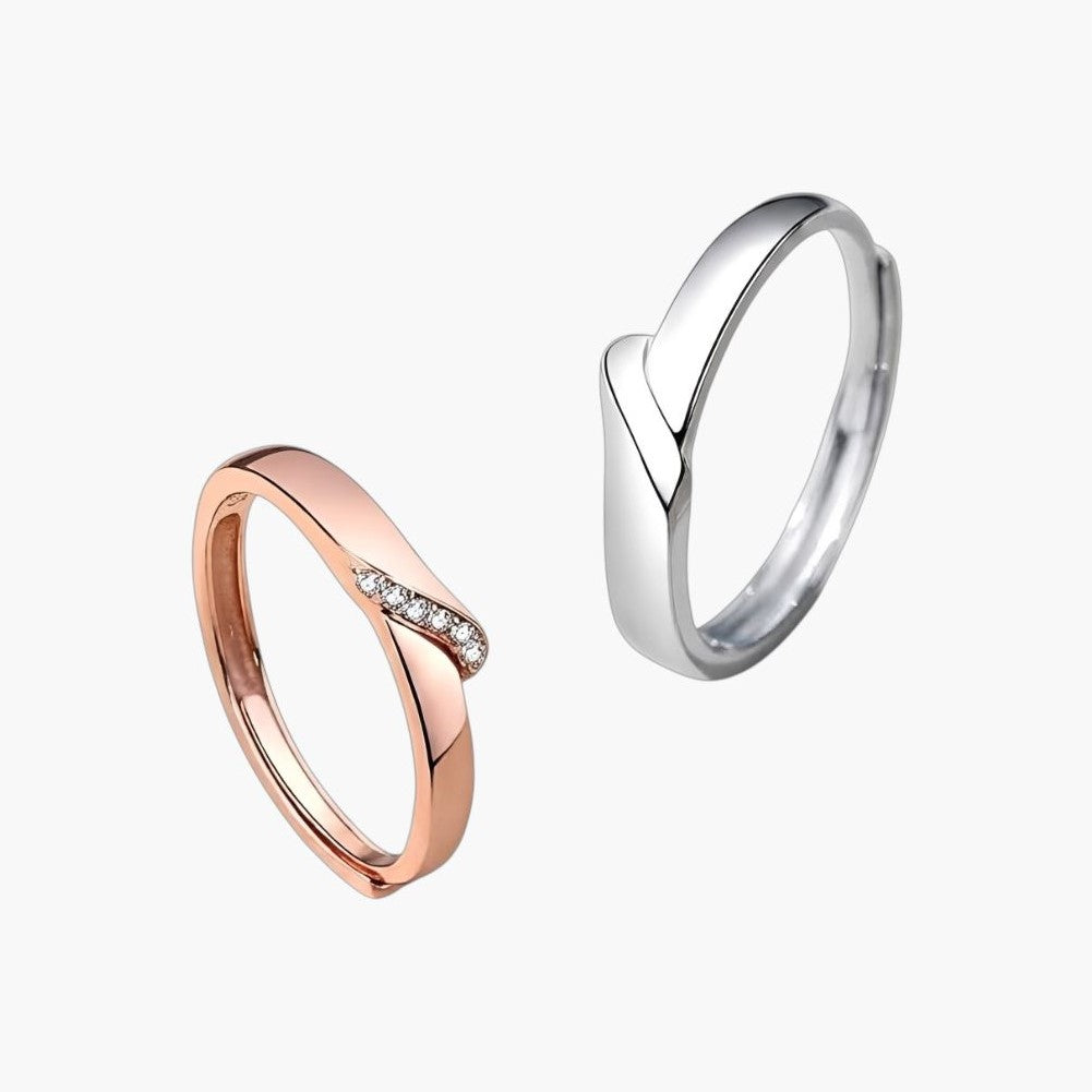 Anillo de Pareja Minimalista en Plata de Ley 925