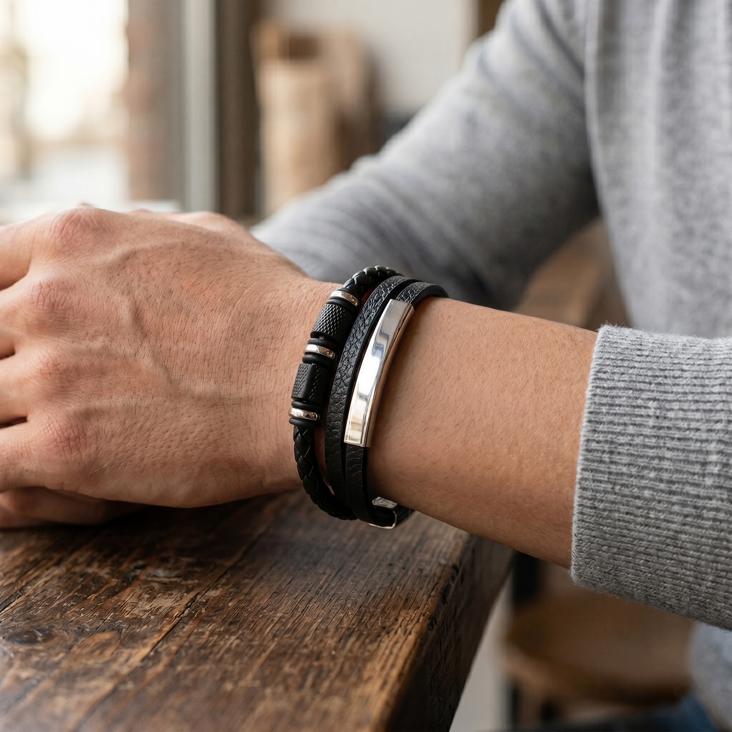 Pulseira Retro em Couro