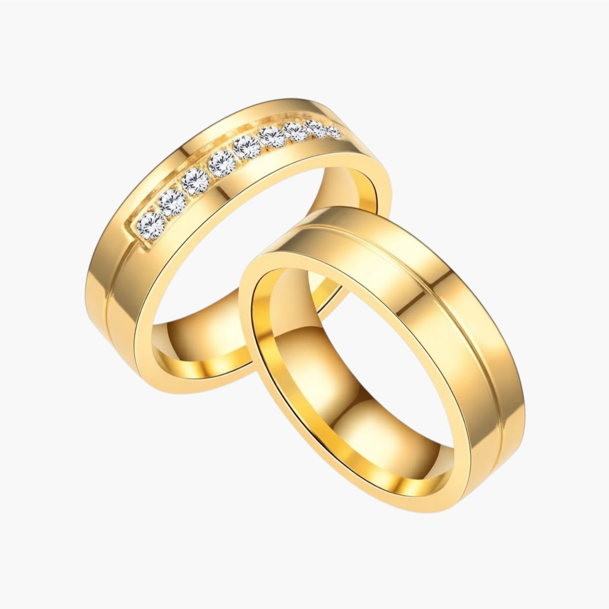 Anel de Casal com Ranhura em Aço Inoxidável