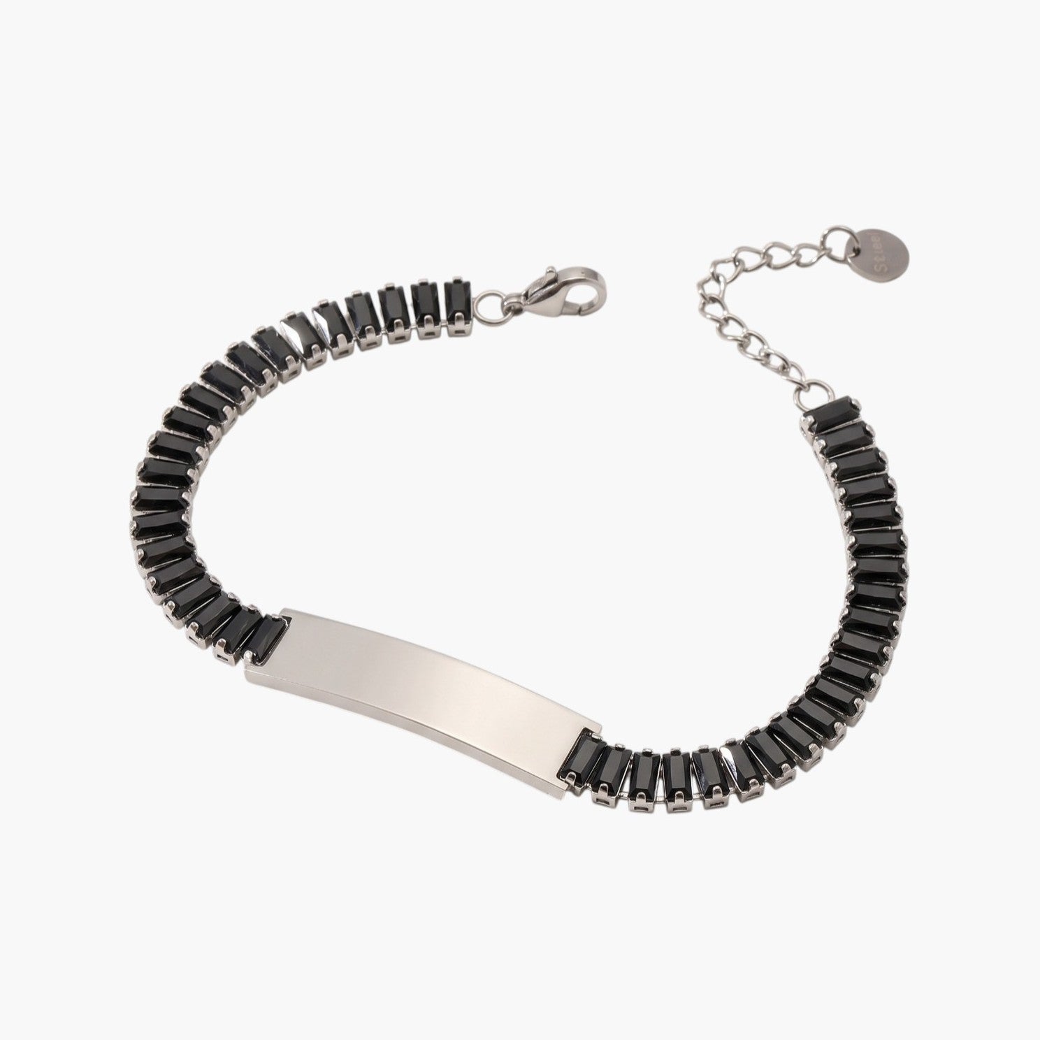 Pulseira em Aço Inoxidável com Zircónias