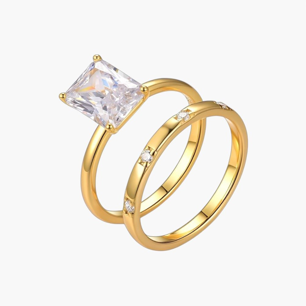 Anillo de compromiso en plata de ley 925 con moissanita