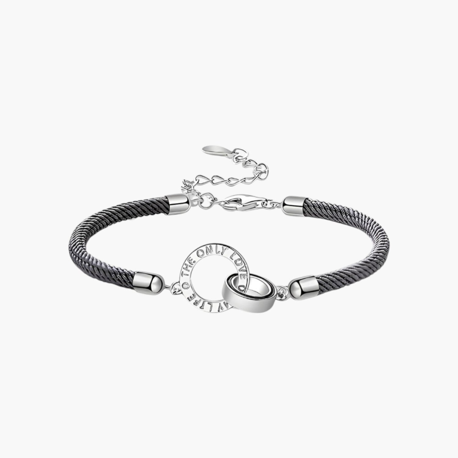 Pulseira de Corda Trançada com Duplo Círculo