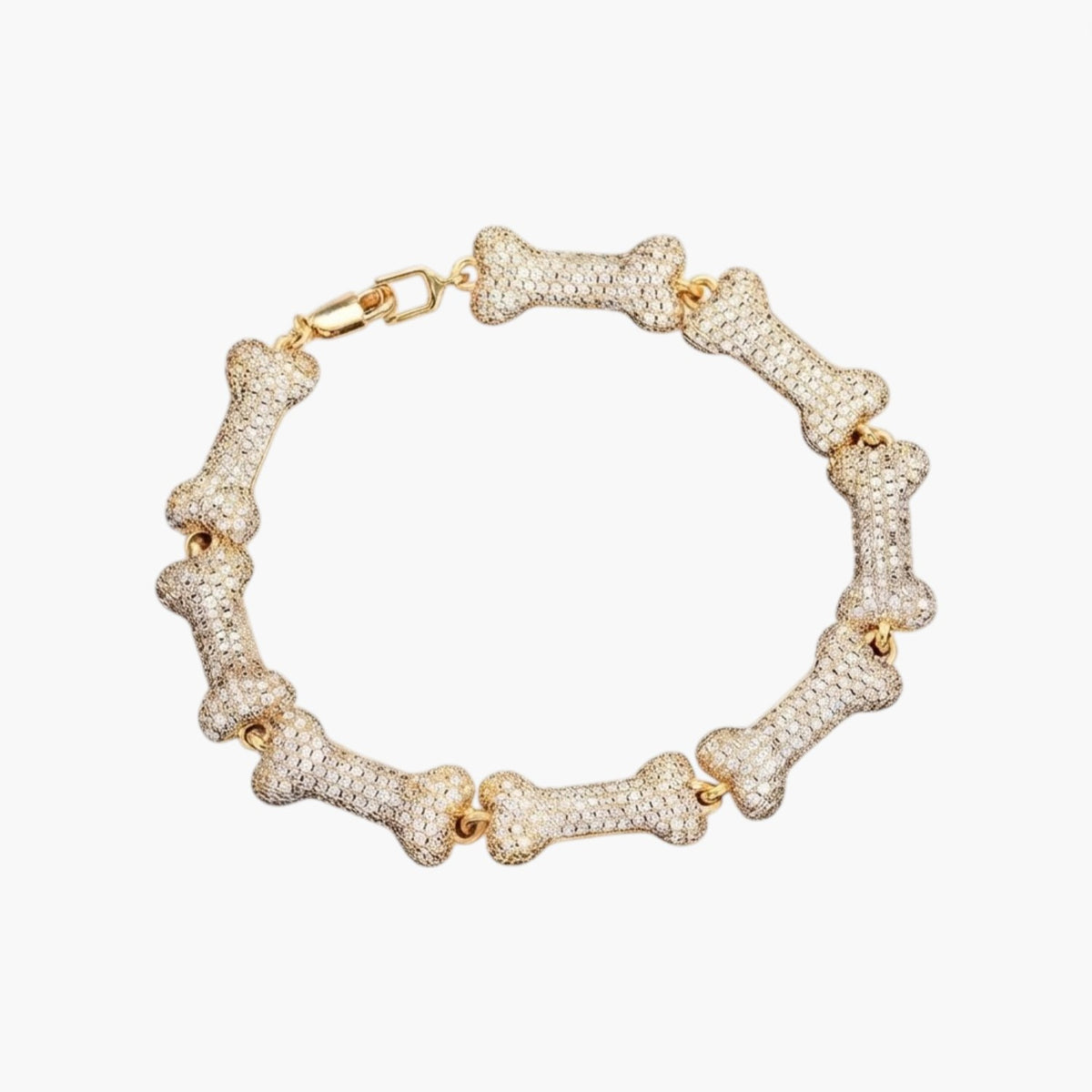 Pulseira Hip-Hop em Formato de Osso Iced Out
