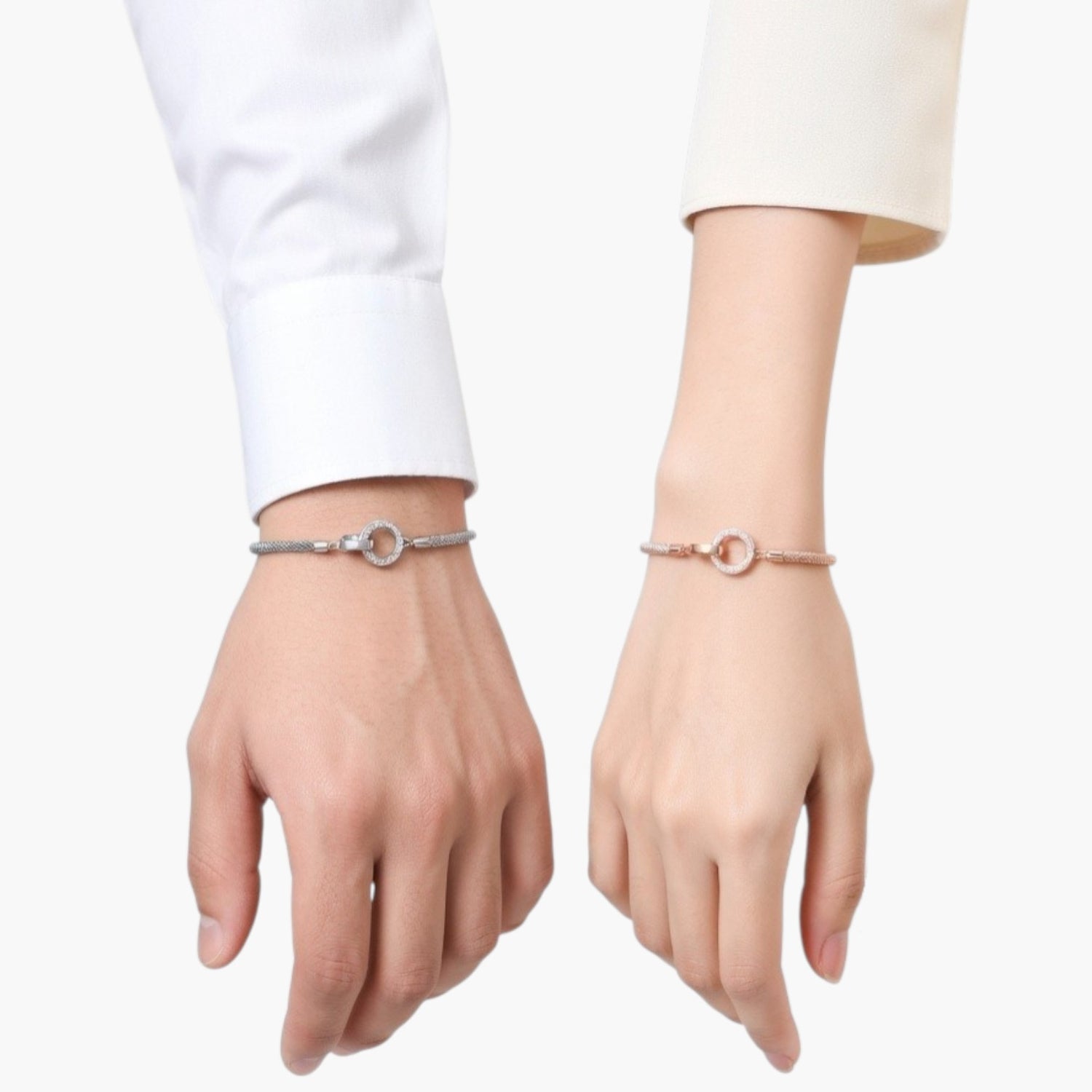 Pulseira de Corda Trançada com Duplo Círculo