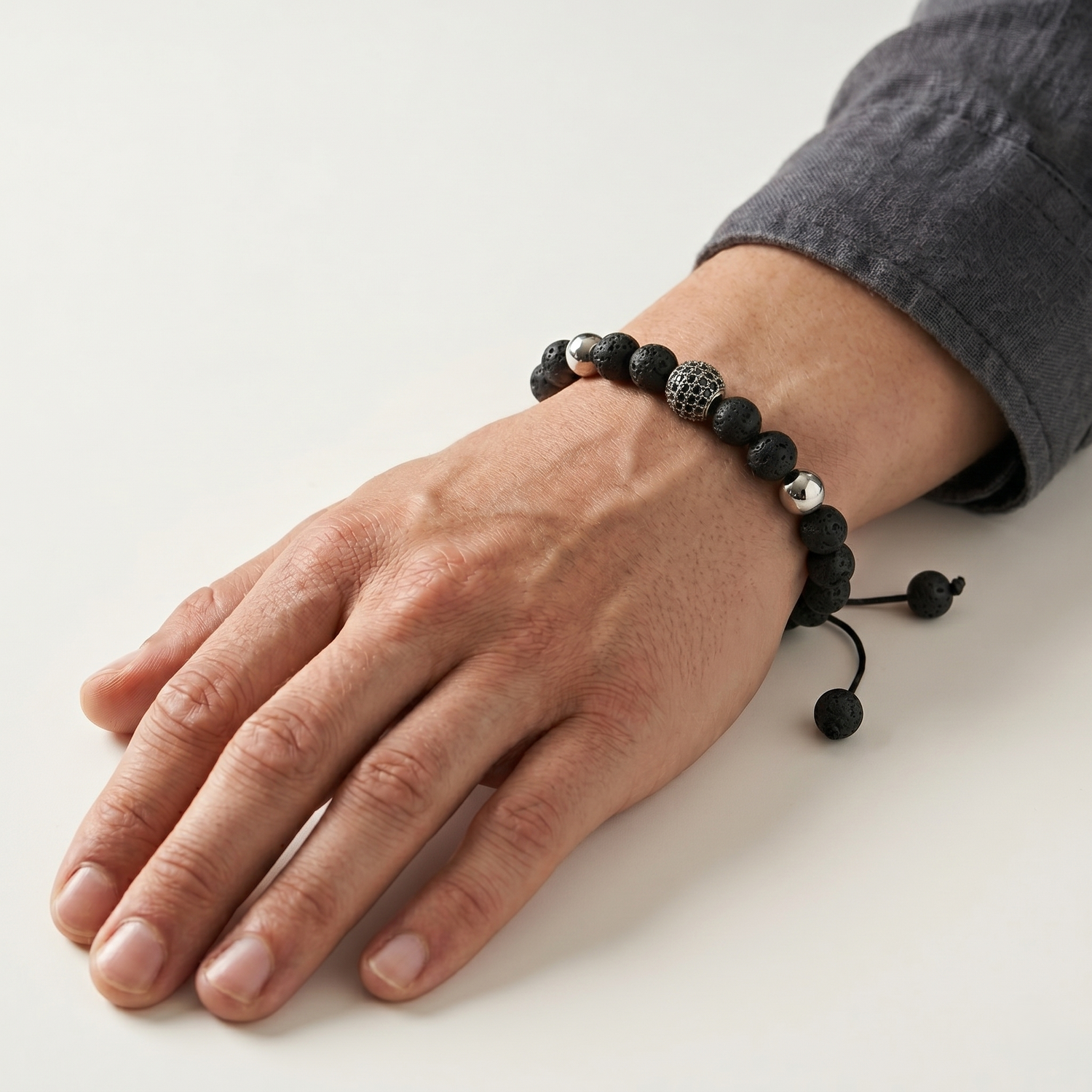 Pulseira em Pedra Natural com Detalhes em Zircónia