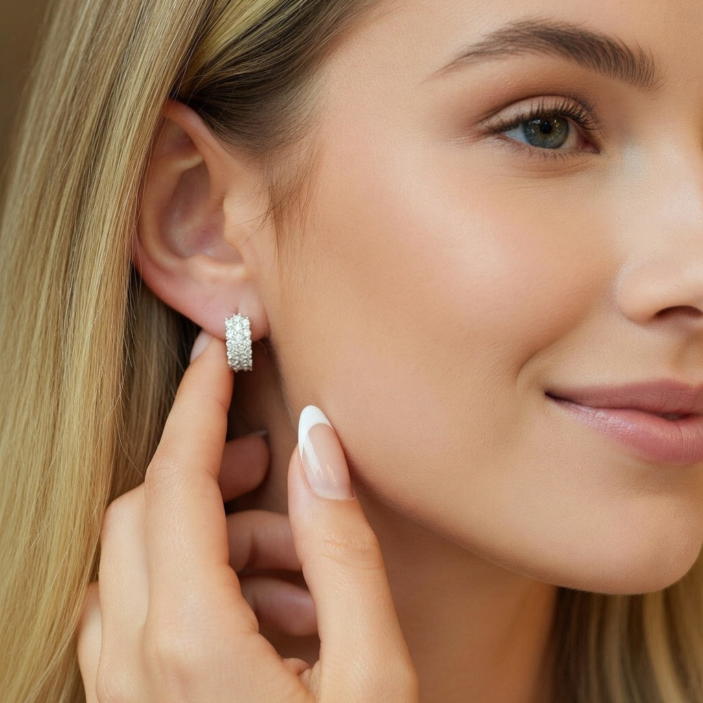 Brincos em Prata 925 com Moissanite